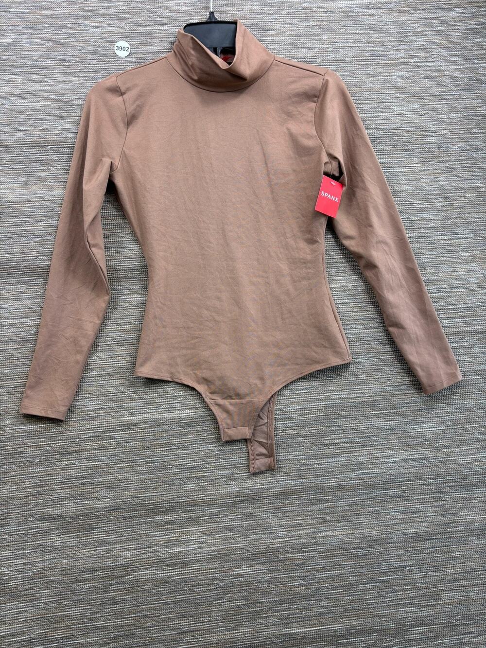 SPANX Bodysuit Womens Small Brown Mochaccino Turtleneck Long Sleeve Shaping NEW